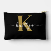 Zwarte Goud Schrift Monogram Etui (Achterkant)
