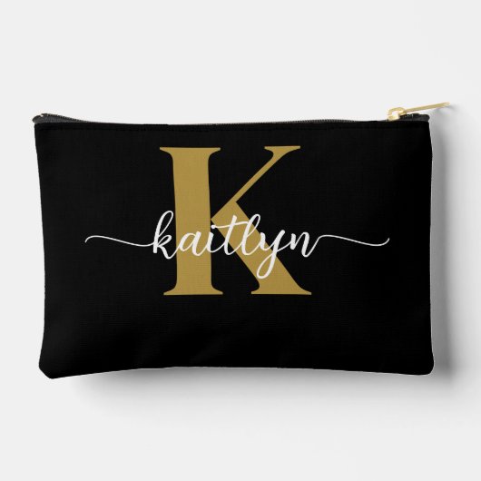 Zwarte Goud Schrift Monogram Etui (Achterkant)