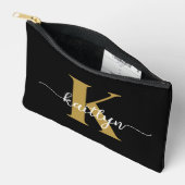 Zwarte Goud Schrift Monogram Etui (Open)
