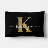 Zwarte Goud Schrift Monogram Etui (Voorkant)