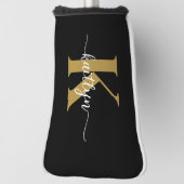 Zwarte Goud Schrift Monogram Golfheadcover (Draai 90)