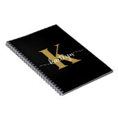Zwarte Goud Schrift Monogram Notitieboek (Rechterzijde)