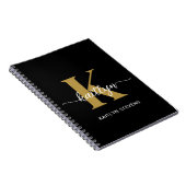 Zwarte Goud Schrift Monogram Notitieboek (Rechterzijde)