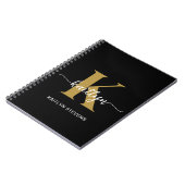 Zwarte Goud Schrift Monogram Notitieboek (Linkerzijde)