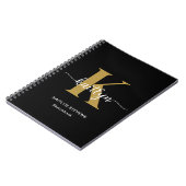 Zwarte Goud Schrift Monogram Notitieboek (Linkerzijde)