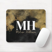 Zwarte Goud Schrift Naam Monogram Muismat (Met muis)