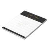 Zwarte Goud Script Luxe Vastgoed Kwaliteit Notitieblok (Linkerzijde)