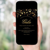 Zwarte goud sterren jaarlijks bedrijfs gala kaart