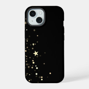 Zwarte Goud Sterrennacht telefoonhoes iPhone 15 Case