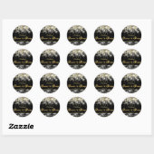 Zwarte Goud Sweet 16 Ronde Sticker (Vel)