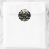 Zwarte Goud Sweet 16 Ronde Sticker (Tas)