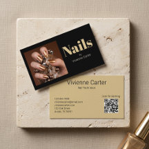 Zwarte Goud Typografie Foto Nagelstylist Salon