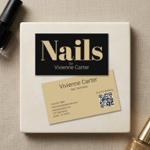 Zwarte Goud Typografie Nagelstyliste Salon