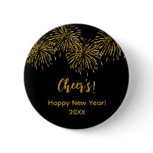 Zwarte Goud Vuurwerk Gelukkig Nieuwjaar Feest  
