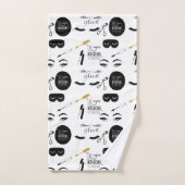 Zwarte Goud Wimpers Glam Bad Handdoek (Handdoek)