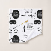 Zwarte Goud Wimpers Glam Bad Handdoek (Wasdoekje)
