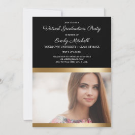 Zwarte Goud Witte Streep Virtuele Afstudeerfeest Save The Date
