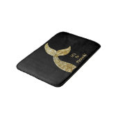 Zwarte goud zeemeermin badmat (Gekanteld)