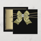 Zwarte Goud Zwarte Uitnodigingen Voor Elk Gelegenh (Voorkant / Achterkant)