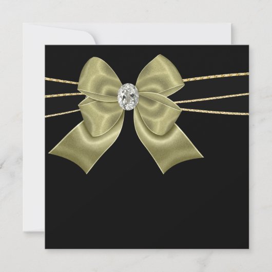 Zwarte Goud Zwarte Uitnodigingen Voor Elk Gelegenh (Voorkant)