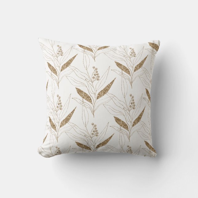 Zwarte goudapper Eucalyptus Botanische PILLOW Kussen (Voorkant)