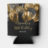 Zwarte goudballonnen blikjeskoeler (Voorkant)