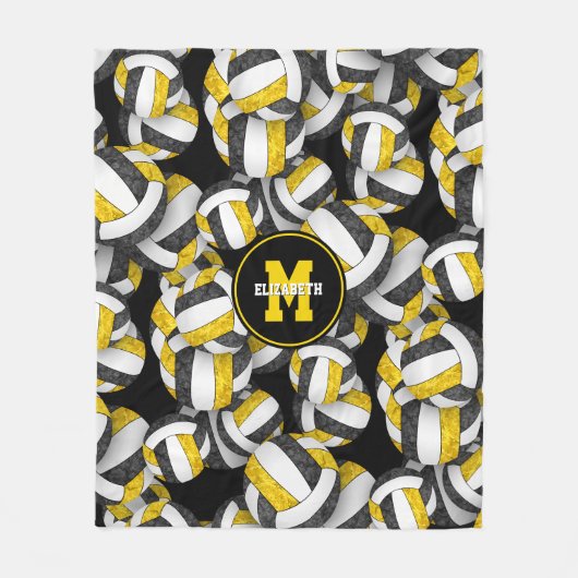 zwarte goudbalploeg kleuren fleece deken (Voorkant)