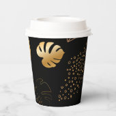 zwarte goudbladeren, cups papieren bekers (Achterkant)