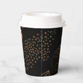 zwarte goudbladeren, cups papieren bekers (Rechts)