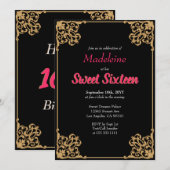  zwarte goudblauw roze zweet zestien kaart (Voorkant / Achterkant)