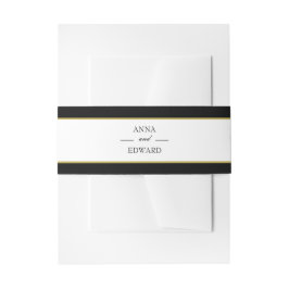 Zwarte goudbride en bruinbruidband uitnodigingen wikkel