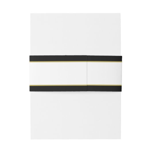 Zwarte goudbride en bruinbruidband uitnodigingen wikkel (Achterkant Voorbeeld)