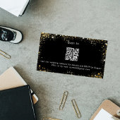 Zwarte goudbruidwebsite RSVP QR-code Informatiekaartje