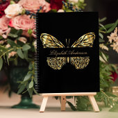 Zwarte goudbruine vlinder notitieboek