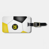 zwarte goudclub verdeelt voetbaltas bagagelabel (Voorkant horizontaal)