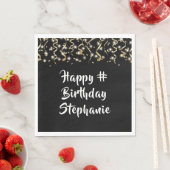 Zwarte goudConfetti Streamers voor thuisdag - aang Servet (Insitu)