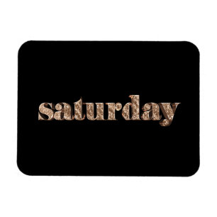 Zwarte gouddagen van de week zaterdag Typografie Magneet