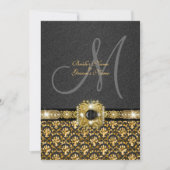 Zwarte gouddamtbruiloft kaart (Voorkant)