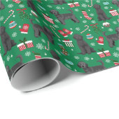 Zwarte gouddoedel kerstmis cadeaupapier (Rol Hoek)