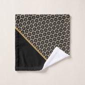 ZWARTE GOUDE ABSTRACTE CIRCLS BATHROOM TOWEL SET BAD HANDDOEK (Wasdoekje)