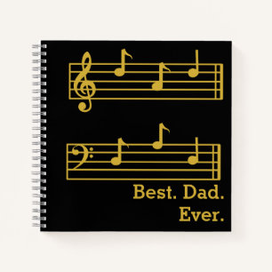 ZWARTE GOUDE MUZIEKNOTEN BESTE DAG OOIT BEHANDELBA NOTITIEBOEK