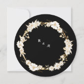 Zwarte goudelegantie-uitnodiging kaart (Achterkant)