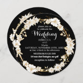 Zwarte goudelegantie-uitnodiging kaart (Voorkant / Achterkant)