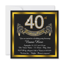 Zwarte gouden 40e verjaardagsfeestje