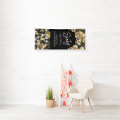 Zwarte Gouden 60e Verjaardag Deur Spandoek (Insitu)