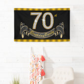 Zwarte Gouden 70e Verjaardagsfeestje Spandoek (Insitu)