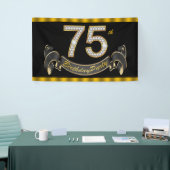 Zwarte Gouden 75e Verjaardagsfeestje Spandoek (Beurs)