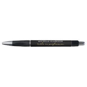 Zwarte Gouden Aangepaste Script Zakelijk Beroeps T Pen