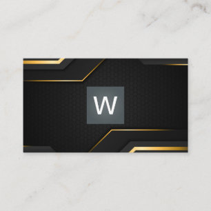 Zwarte gouden achtergrond   Monogram Classic Visitekaartje