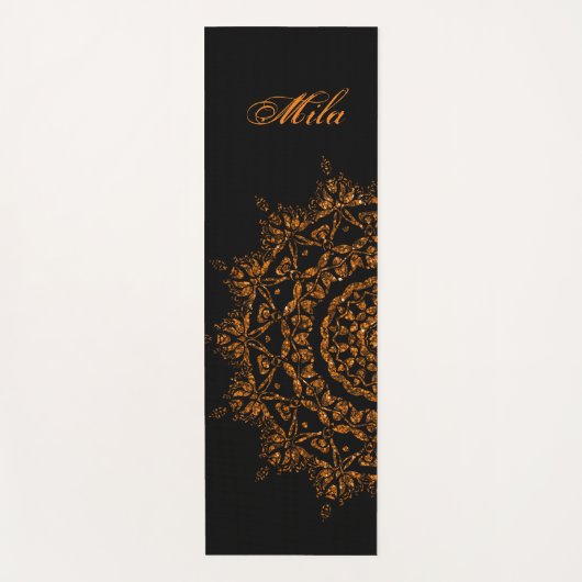 Zwarte gouden achtergrond yogamat (Voorkant)